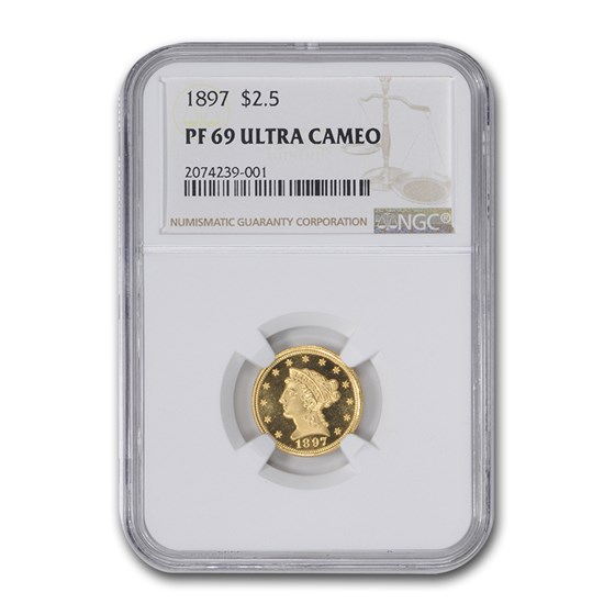1897 $2.50 Liberty Gold Quarter Eagle PF-69 UCAM NGC 1897 $2.50 Liberty Gold Quarter Eagle PF-69 UCAM NGC